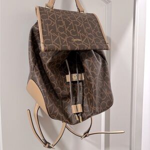 Calvin Klein Brown and Tan Backpack